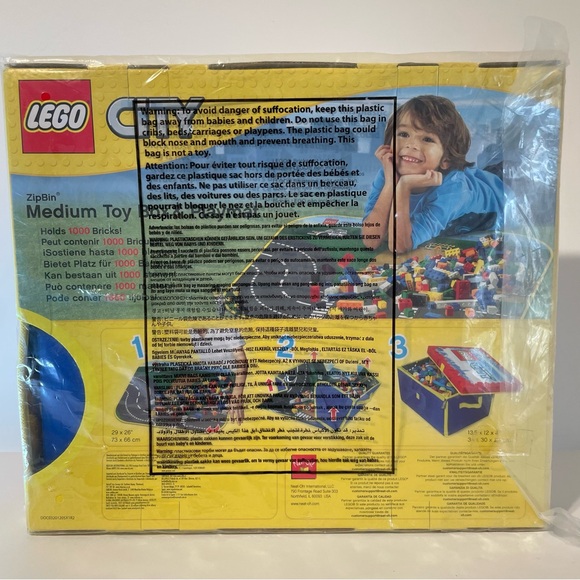 LEGO City ZipBin Medium Toy Box and Play Mat bin for Legos - Picture 2 of 10
